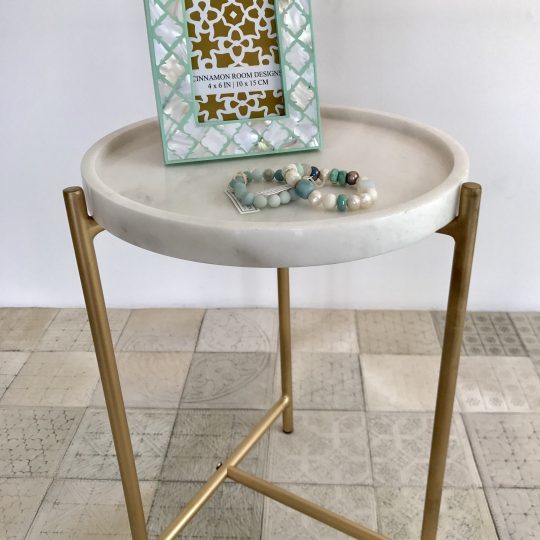 Marble Tray Top Gold Side Table - stylish occasional tables by The Cinnamon Room