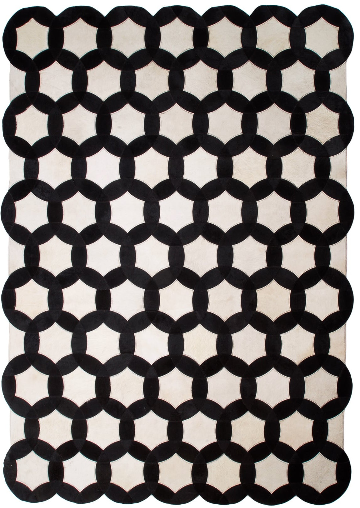Monochrome Black and White Circle Hide Rug - black and white rug by The Cinnamon Room