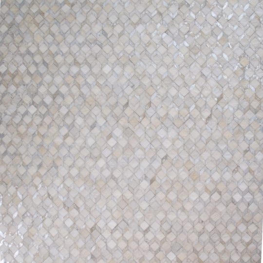 Neutral White Silver Geometric Hide Rug - neutral rug by The Cinnamon Room