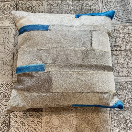 Vibrant Blue Grey Stripe Cushion Cover