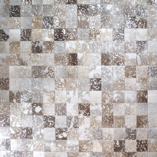 Neutral Grey Silver Square Laser Etched Hide Rug by The Cinnamon Room