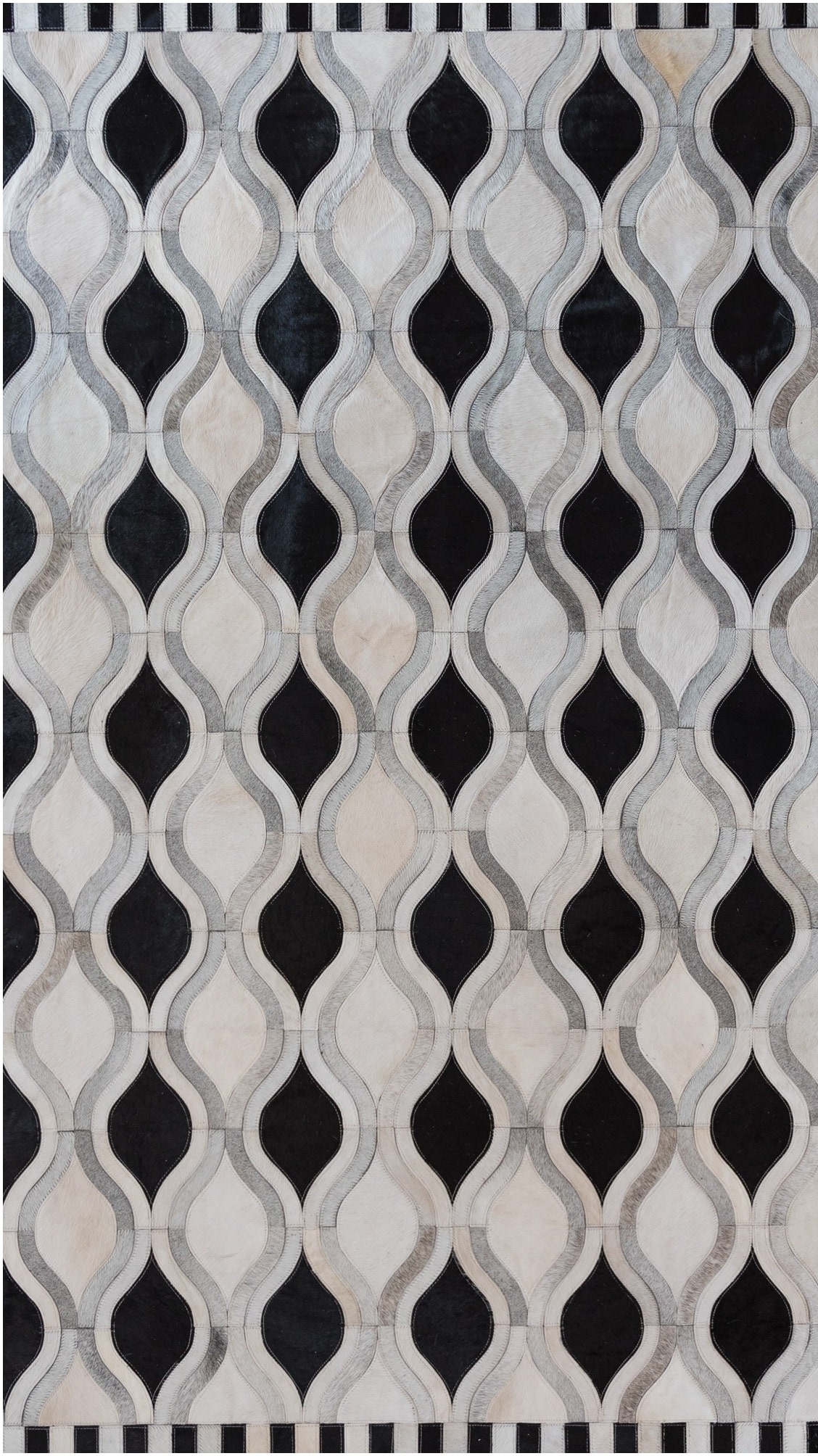Monochrome Black and White Wave Hide Rug - black and white rug by The Cinnamon Room