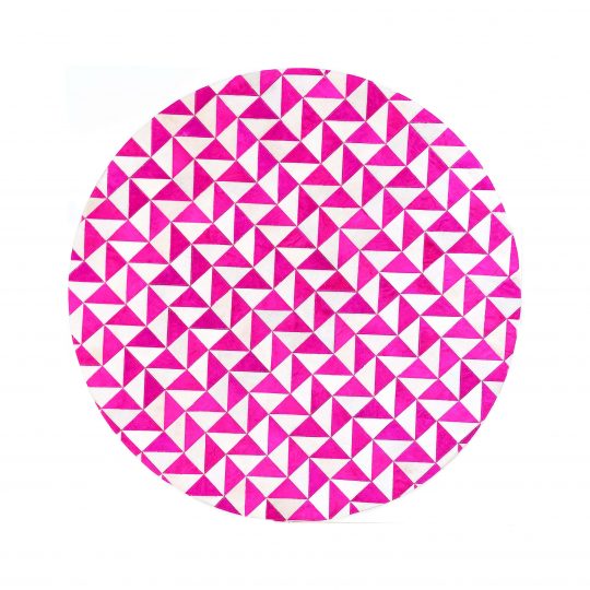 Round Pink White Triangle Hide Rug - round carpets by The Cinnamon Room