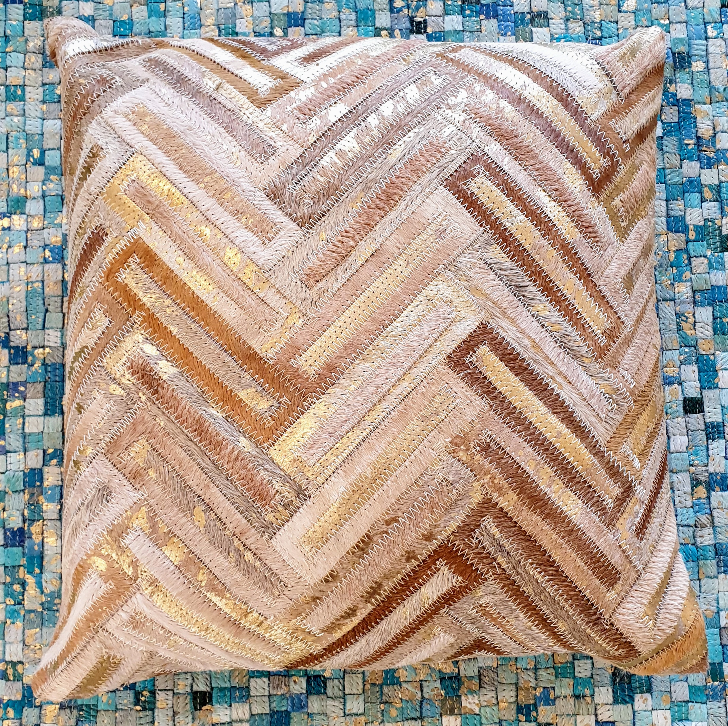 Neutral Beige Gold Chevron Cushion Cover - hide cushion covers by The Cinnamon Room