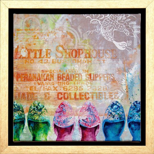 Beaded Slippers Canvas Print by Deborah Mckellar of Talking Textiles