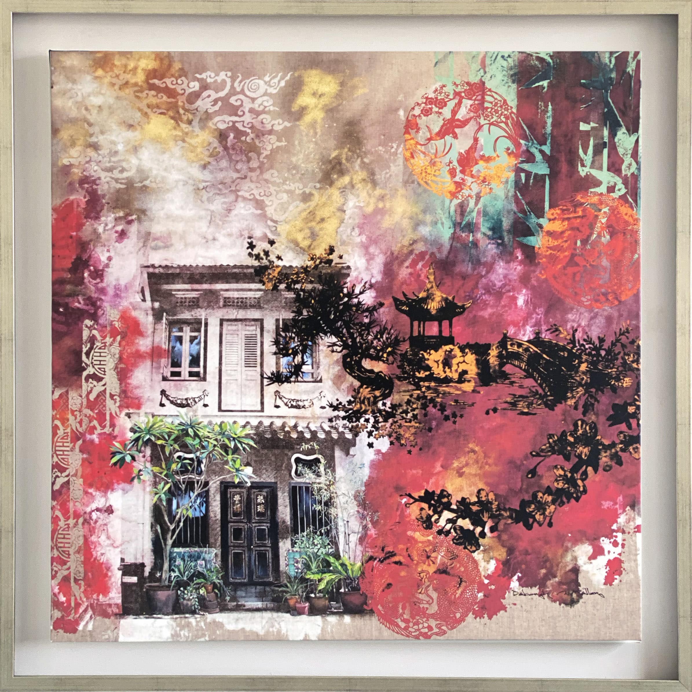 China Red Canvas Print by Deborah Mckellar of Talking Textiles