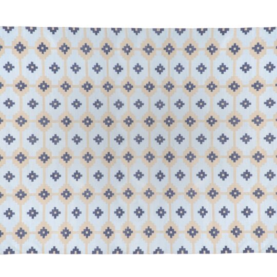 Mexicana Blue Grey Cotton Dhurrie Rug
