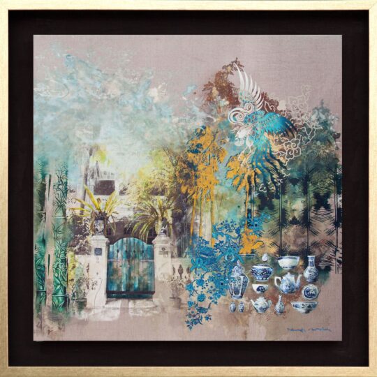 Pottery Jungle Canvas Print by Deborah Mckellar of Talking Textiles