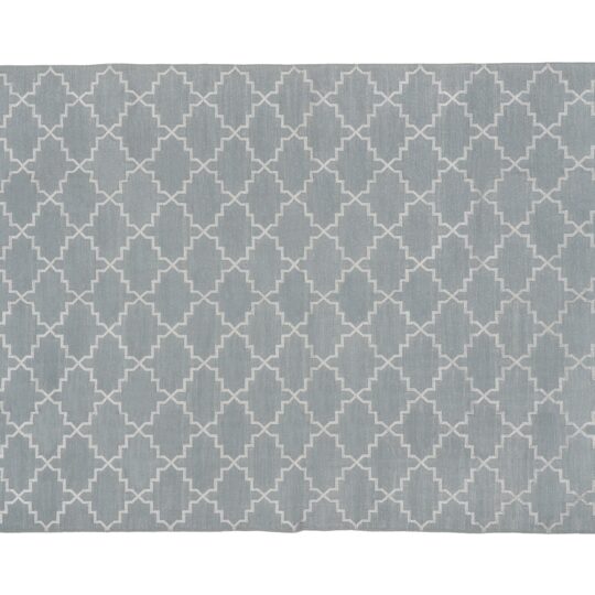 Star French Grey Silver Cotton Dhurrie Rug