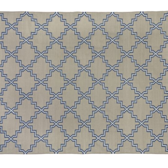 Star Navy Grey Silver Cotton Dhurrie Rug