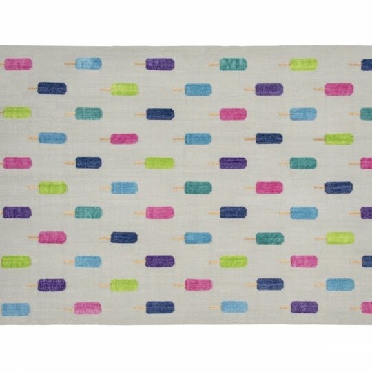 Vibrant Popsicle Chenille Cotton Dhurrie Rug