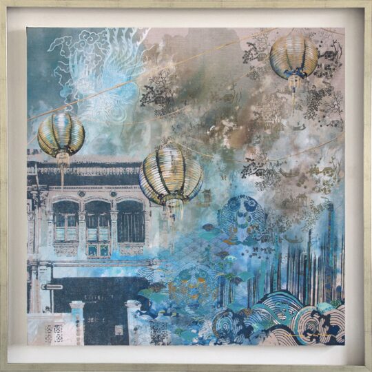 Moon River Canvas Print by Deborah Mckellar of Talking Textiles available at The Cinnamon Room