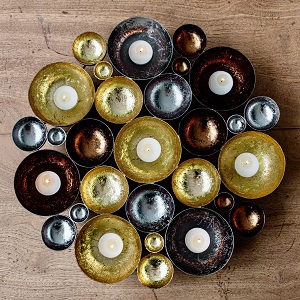 Pewter Champagne Chocolate Tealight Centerpiece