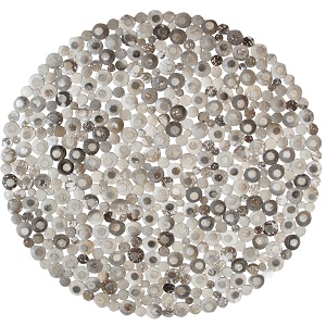 SILVER GREY LASER CUT CIRCLES HIDE