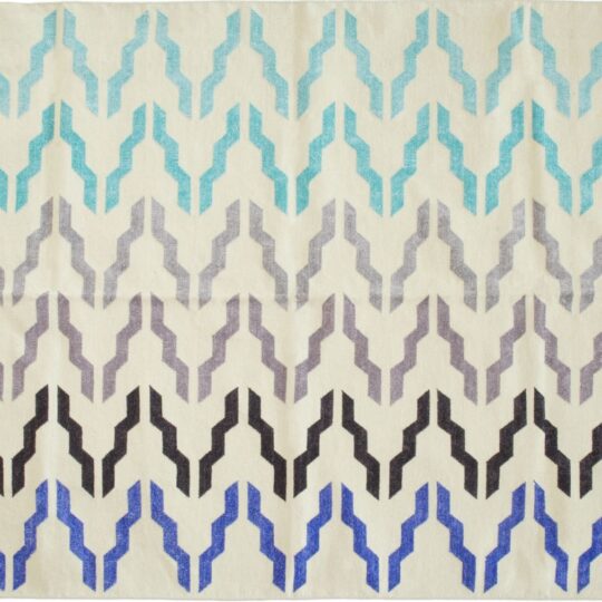 Vibrant Multi Tone Arrow Chenille Cotton Dhurrie Rug