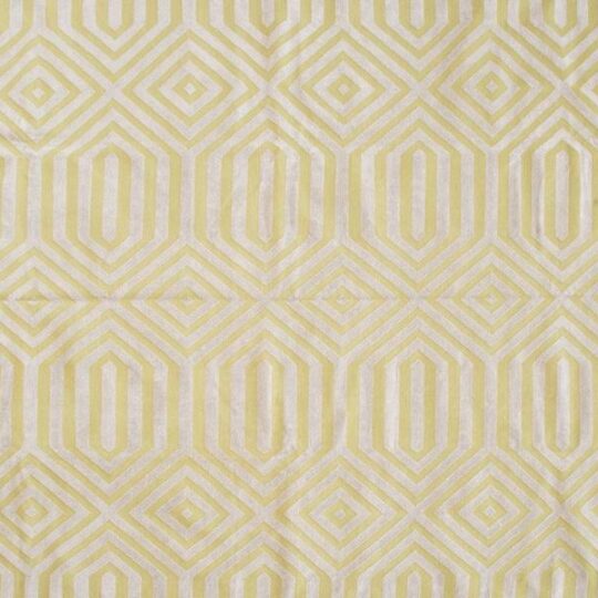 Geo Lime Green and Taupe Chenille Cotton Dhurrie Rug
