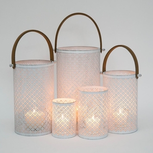 laser white hurricane lantern set