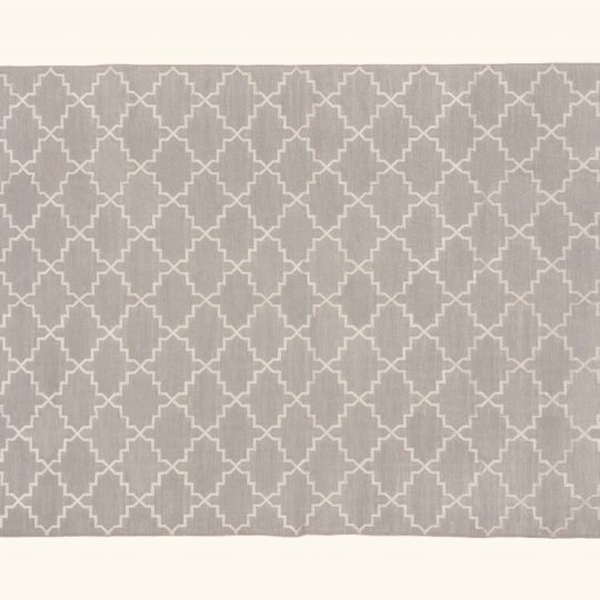 Star Taupe Grey Silver Cotton Dhurrie Rug