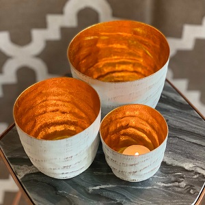 White gold tealight holder