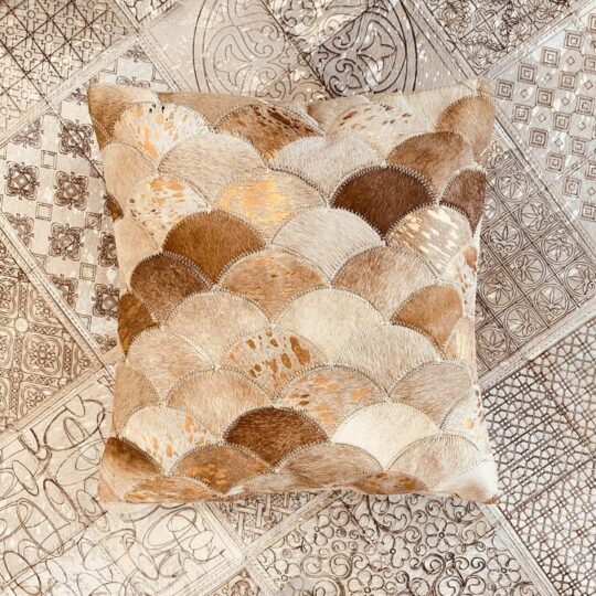 Neutral Beige Copper Mermaid Cushion Cover