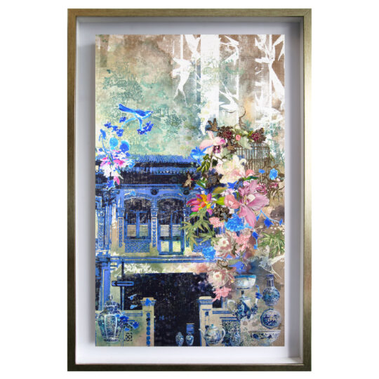 Sunbirds and Cherry Blossoms Canvas Print by Deborah Mckellar of Talking Textiles